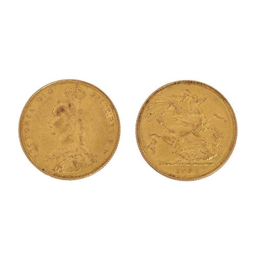 72 - Gold coin. Sovereign 1887