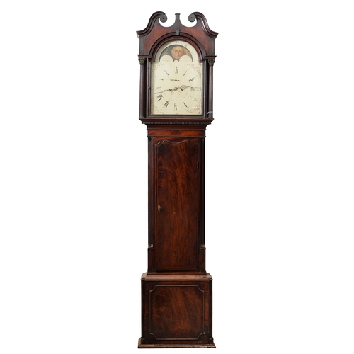 725 - A Victorian mahogany eight-day longcase clock, the 13 inch breakarched and painted dial with date se... 