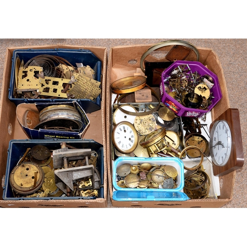 777 - Miscellaneous clock parts, and dials, springs, movements, etc