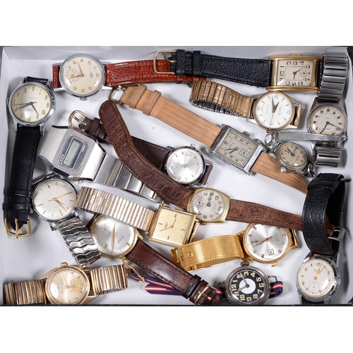 827 - Miscellaneous stainless steel and other gentleman's wristwatches, including Elgin, Smits and Roamer... 