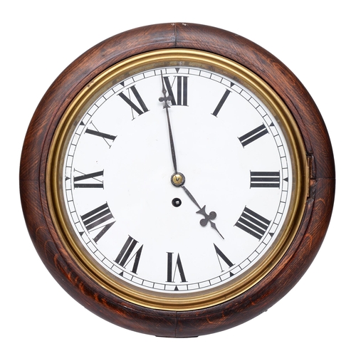 836 - A Victorian mahogany wall timepiece, with chain fusee movement, pendulum, 39cm h