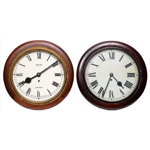 837 - A mahogany wall timepiece, early 20th c, the dial inscribed Smiths Enfield London Made in England, 4... 