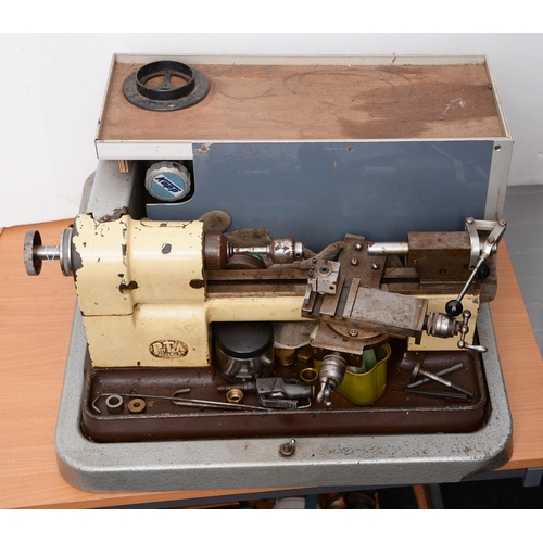 861 - A Pultra watchmaker's lathe, serial No P10 221, 54cm w