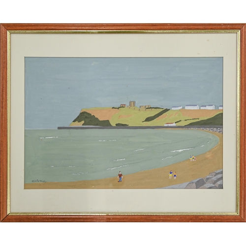 945 - Quentin Allan - North Bay Scarborough; Keswick Town, both oil, 29 x 44cm and 19 x 24cm, Victorian Sc... 