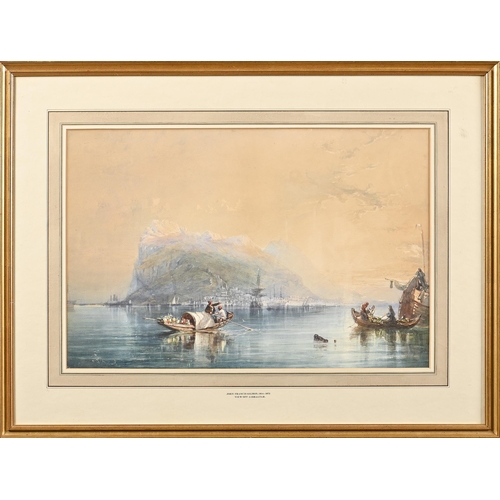 973 - John Francis Salmon (1808-1886) - View of Gibraltar, attributed mount, attributed and titled la... 