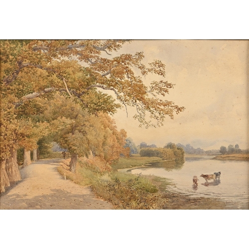 979 - George Hodgson (1847-1921) - On the River Trent, signed, watercolour, 36 x 53cm