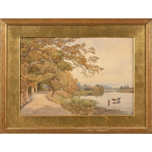 979 - George Hodgson (1847-1921) - On the River Trent, signed, watercolour, 36 x 53cm