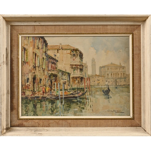 987 - Lino Munzzin, second-half 20th century - The Grand Canal, Venice, signed, oil on canvas, 30.5 x 41cm... 