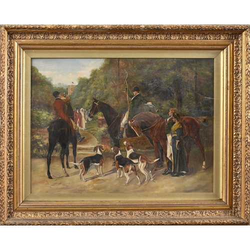 992 - Blodwen Lewis, late 19th/early 20th century - The Foxhunt Meet, signed and dated 1903, oil on canvas... 