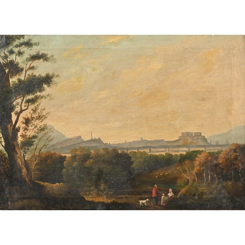 993 - Scottish School, first-half 19th century - Panorama of Edinburgh, oil on canvas, 60 x 85cm... 