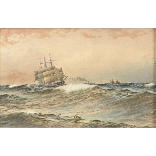 997 - W J N Boyer (fl. early 20th century) - Shipping Scene, signed and dated, watercolour, 34 x 50.5cm... 