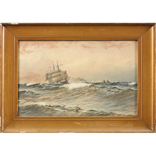 997 - W J N Boyer (fl. early 20th century) - Shipping Scene, signed and dated, watercolour, 34 x 50.5cm... 