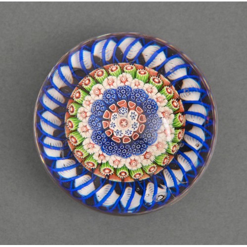 514 - A St Louis concentric millefiori glass paperweight, mid 19th c, 80mm diam