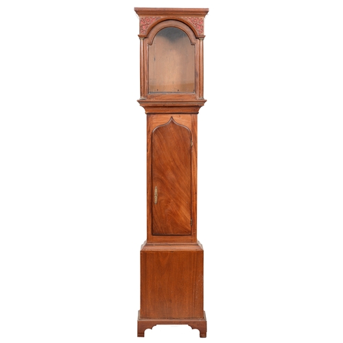 1092 - A Victorian oak and inlaid longcase clockcase, 197cm h, incomplete, a walnut longcase clockcase... 