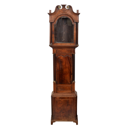 1092 - A Victorian oak and inlaid longcase clockcase, 197cm h, incomplete, a walnut longcase clockcase... 