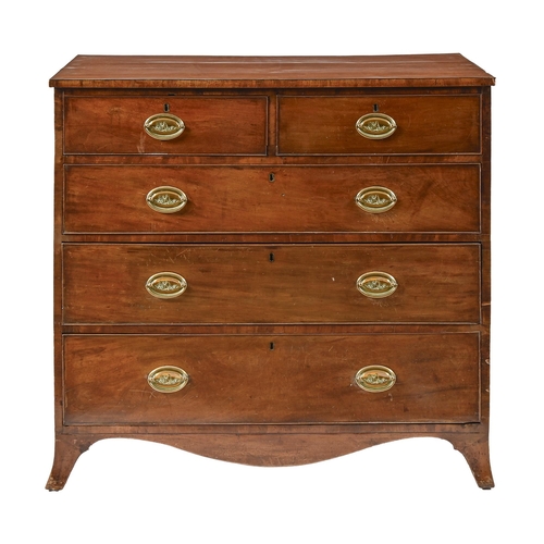 1020 - A George IV mahogany chest of drawers, 101cm h; 53 x 107cm