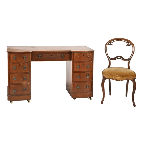 1082 - A mahogany dressing table, 19th c and a Victorian walnut dining chair