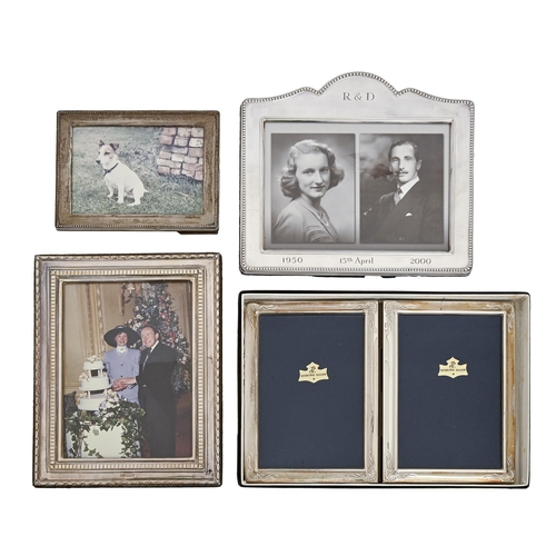 240 - Five Elizabeth II silver photograph frames, including a double frame, 19 x 21.5cm and various sizes,... 