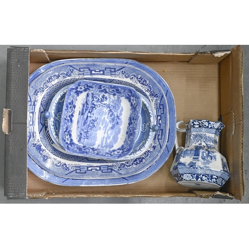 471 - Miscellaneous ceramics, 19th c and later, to include various blue printed earthenware including Bask... 