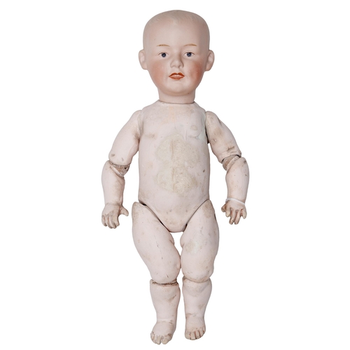 507 - A German bisque head character doll, likely Gebruder Heubach, c1910, bisque head with intaglio eyes,... 