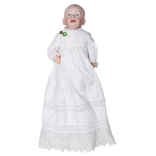 513 - A Kammer & Reinhardt 100 bisque head character baby doll, c1910, with painted blue eyes, open mo... 