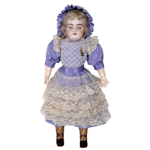 518 - A Simon & Halbig 1079 bisque head doll, c1892, with sleeping eyes and open mouth with upper teet... 