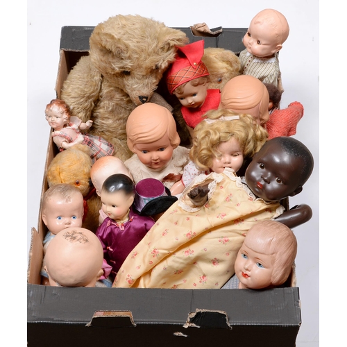 545 - Miscellaneous dolls and teddy bears, early 20th c, to include an American Ideal Novelty & Toy Co... 