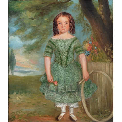 626 - English School, late 19th c - Portrait of a Girl, oil on canvas, 35.5 x 29cm