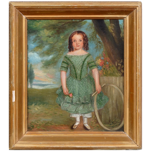 626 - English School, late 19th c - Portrait of a Girl, oil on canvas, 35.5 x 29cm