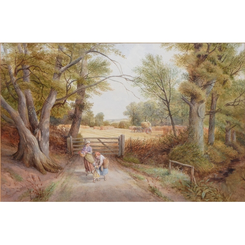 628 - J Halford Ross (1866-1909) - Sheep in the Shade, signed, oil on board, 22 x 29cm and English School,... 