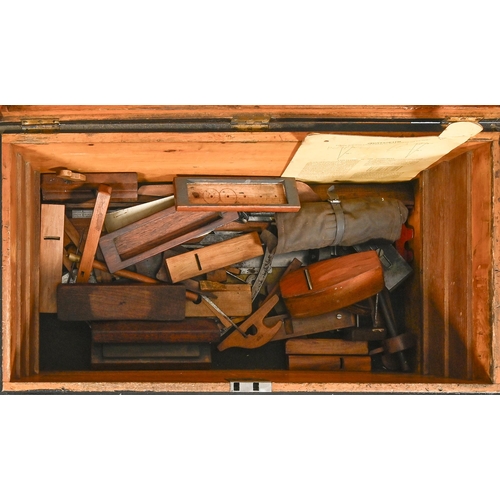 758 - A stained pine tool chest, early 20th c, 42cm h; 88 x 44cm and an extensive collection of contempora... 