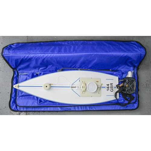 760 - A radio controlled yacht, with Ranger IIN Hi-Tec controller, in fitted holdall, 135cm l... 