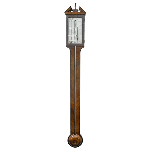 768 - A Victorian mahogany cistern barometer, the silvered register inscribed J. Bregazzi, Derby, 95cm h... 