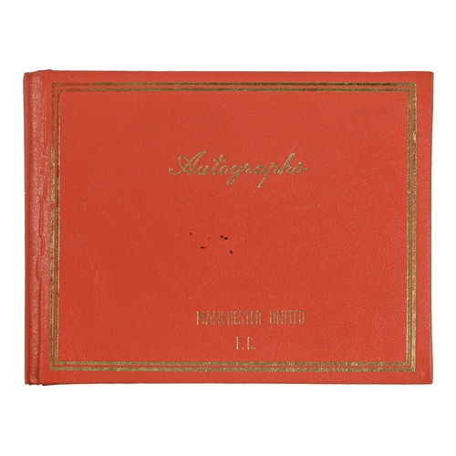 772 - Soccer. A Manchester United autograph album, containing twenty-nine signatures, including Bryan Robs... 