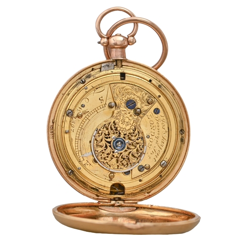 78 - An English 18ct gold verge watch, Joshua Sargent, Jermyn St, London, No 1507, with pierced and engra... 