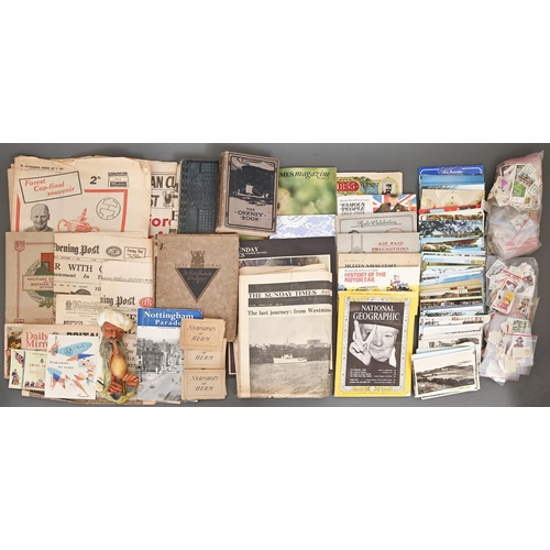 798 - Miscellaneous picture postcards, books and printed ephemera, principally Nottingham and WWII related... 