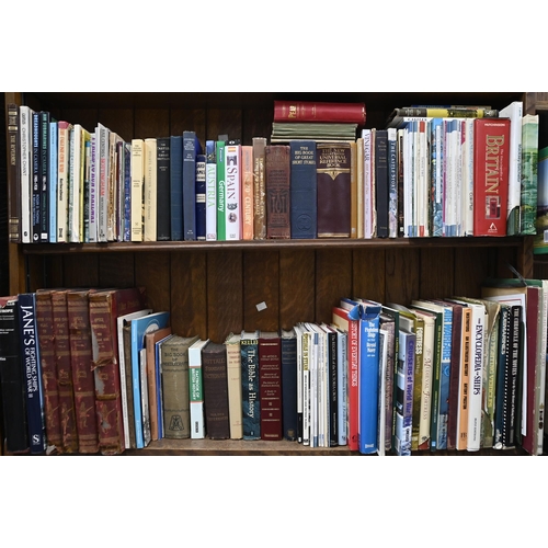 821 - Books. Five shelves of general stock, 20th c, including militaria, transport, railwayana and ships, ... 