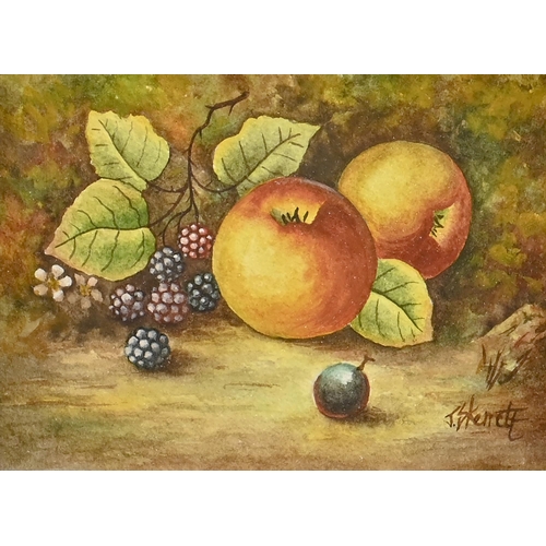 891 - James Skerrett, 20th/21st century - Still Life with Fruit, signed, watercolour, 10 x 14cm... 