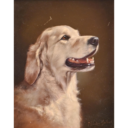 893 - Valentine Thomas Garland (1840-1914) – Portrait of a Retriever, signed, oil on panel, 28.5 x 2... 