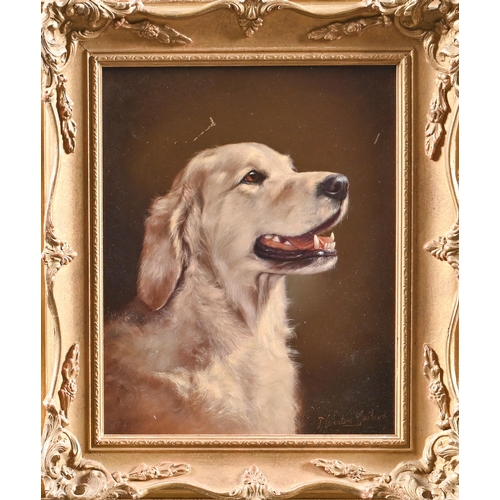 893 - Valentine Thomas Garland (1840-1914) – Portrait of a Retriever, signed, oil on panel, 28.5 x 2... 