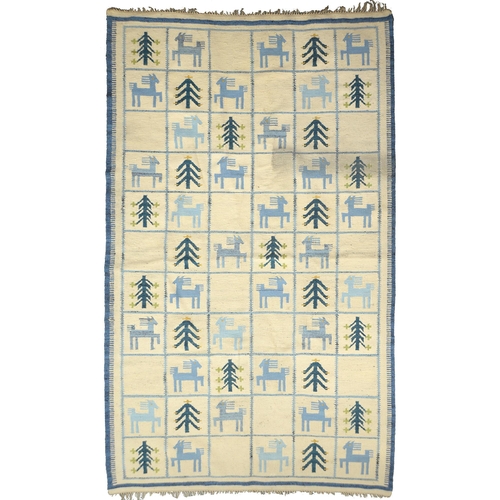 932 - A Polish wool geometric design rug, 241 x 144cm