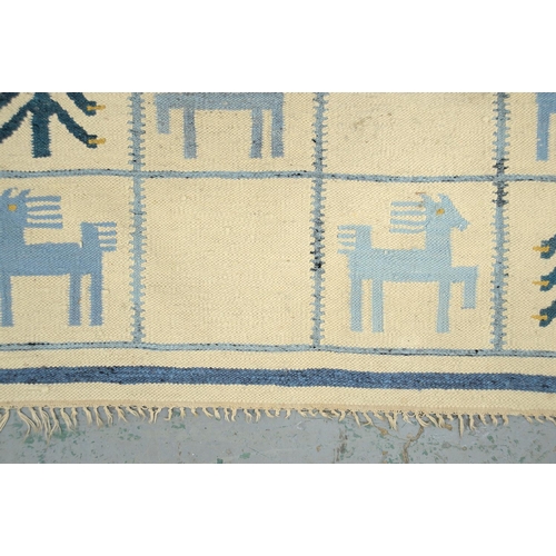 932 - A Polish wool geometric design rug, 241 x 144cm