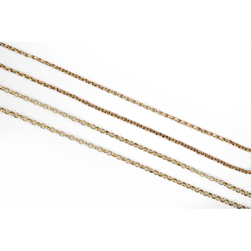 95 - Two gold chains, 50 and 43cm l, 14.3g