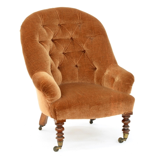 977 - A Victorian walnut nursing chair