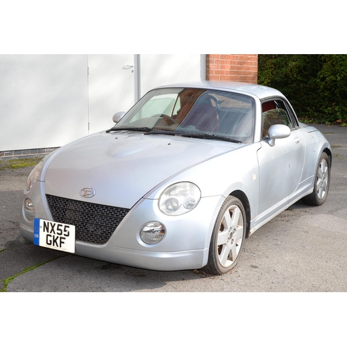 654A - Motor Car. 2005 Daihatsu Copen Cabriolet, NX55 GKF, 2 door, silver, petrol, manual, 659cc, first reg... 