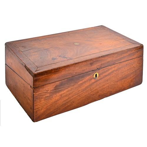 729 - A Victorian mahogany writing box, key, 45cm w