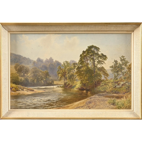 569 - William Eyre Walker RWS (1847-1930) - Wooded River Landscape in High Summer, signed and dated 1883, ... 