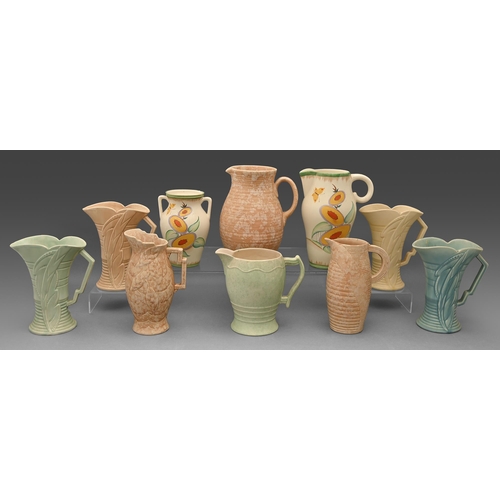 145 - Miscellaneous earthenware and stoneware vases, jugs and teaware, 1930s and later, to include Beswick... 