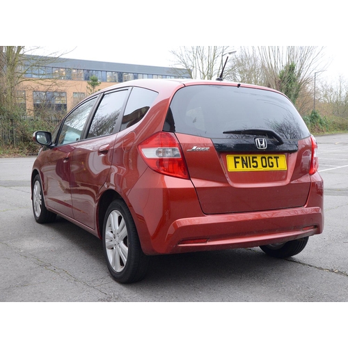 199 - Motor Car. 2015 Honda Jazz, FN15 OGT, 4 doors, red, petrol, manual, 1339cc, first registration 6th M... 