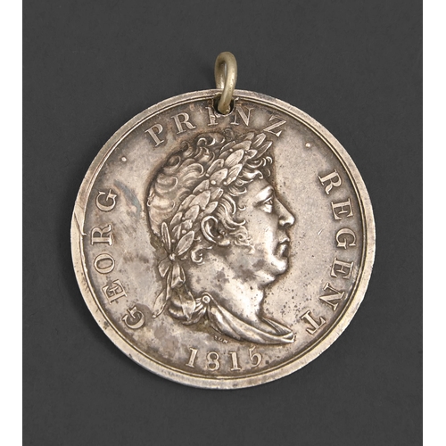 290 - Hanoverian Waterloo Medal, unnamed, pierced for suspension